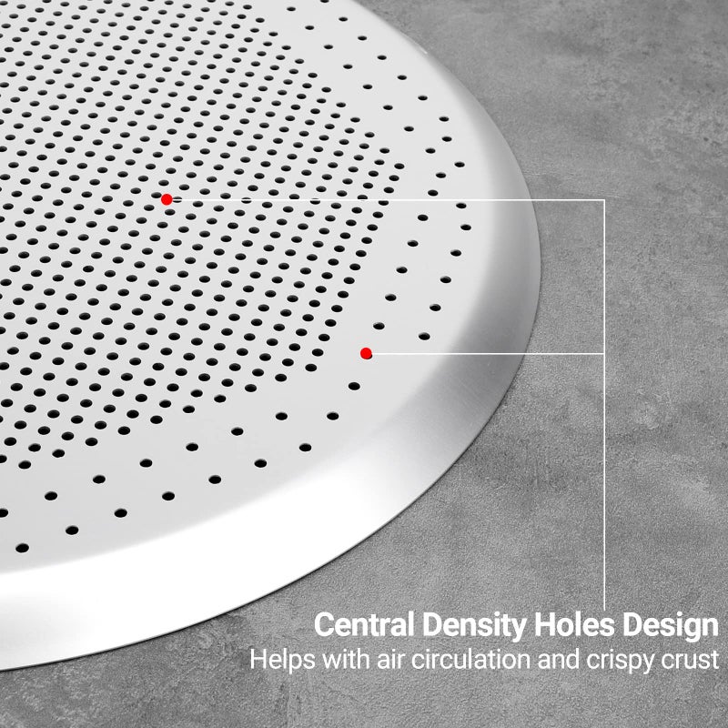 Beasea 14 Inch Pizza Crisper Pan, Aluminum Alloy Pizza Baking Tray with Holes for Home & Restaurant - Image 5